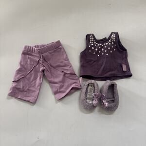 American Girl Isabelle Palmer Purple Pajama Set with Slippers Doll Clothes
